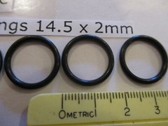 14.5mm ID x 18.5mm OD x 2mm thick O-ring. Buna-70. Quan 5.