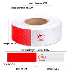 Conspicuity Tape DOT-C2 Approved Reflective Trailer Red White 2”x150’ -1 Roll