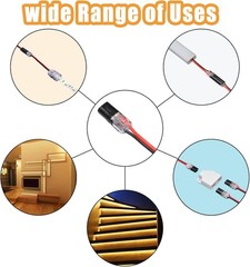 2 Pin Double Wire Plug in Connector, Low Voltage Wire Connectors (20/50 Pcs)