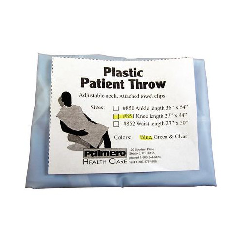 Palmero 851-BLUE Patient Throw Knee Length Soft Plastic Blue 27″ x 44″