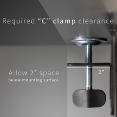 VIVO Black Clamp-on 24″ x 12″ Desk Extension, Accessory Platform, Keyboard Tray