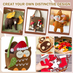 12 Rolls 8″x35″(20.5x90cm) 1.4mm Thick Soft Felt Fabric Sheet 12 Assorted Brown