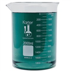 2000ml Beaker, Low Form, 3.3 Boro. Glass, Karter Scientific 247P1 (Case 16)