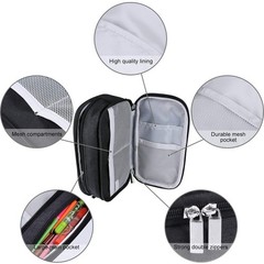 Large Capacity Pencil Case with 3 Multifunctional Compartments Pouch Holder for