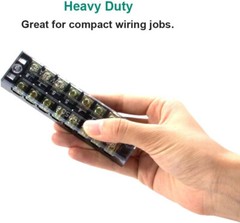1-10 Sets 8 Positions Dual Row 600V 25A Screw Terminal Strip Blocks with Cover