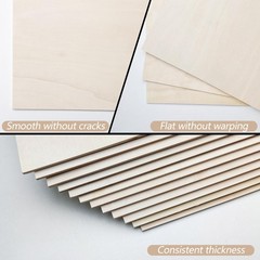 24 Pack Basswood Sheets 12x12x1/8in 3mm Unfinished for Laser Cutting Crafts DIY