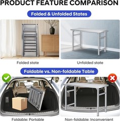 Stainless Steel NSF Commercial Kitchen Work Food Prep Table Single Tier Foldable