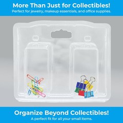 100 PC Plastic Blister Clamshell Display Case with Hang Holes – 2.5×1.25×1