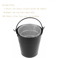 Drip Grease Bucket and 1 pack Black & 12 Liner,
