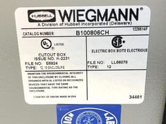 Hubbell Wiegmann B100806CH Enclosure 10x8x6″ w/ AMP 211771-1 and Terminal Blocks