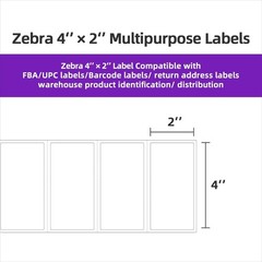 12 Rolls 4×2 Barcodes Shipping Labels Compatible Rollo Zebra Desktop Printers