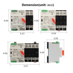GEYA Automatic Transfer Switch 2P 100A 110V Grid to AC Generator Dual Power RAIL