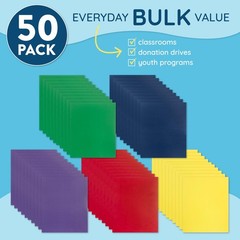 Blue Summit Supplies 50 Paper Two Pocket Folders Bulk, 50 Pack, Green