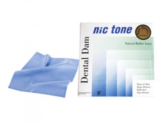 NIC TONE® Natural Rubber Latex Dental Dam Medium-Blue 6″ x 6″ by MDC Dental