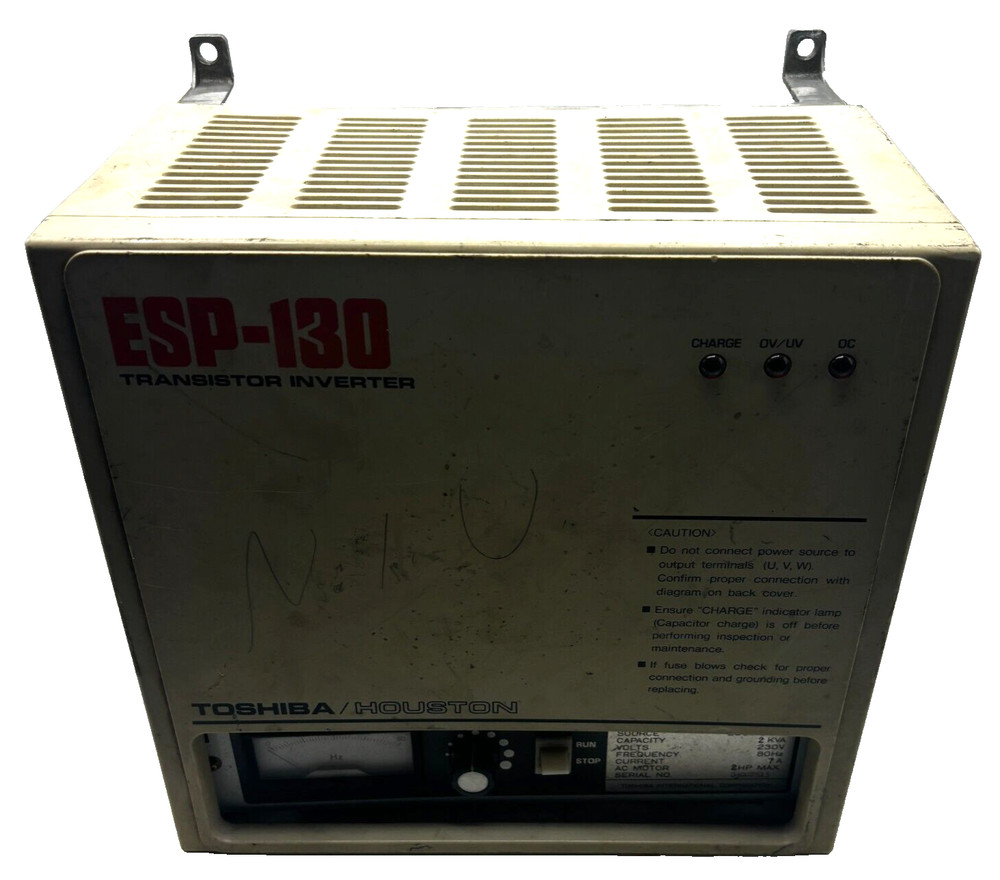 TOSHIBA ESP-130 TRANSISTOR INVERTER TYPE-FORM VF 10S-2020B0 ESP130 230V-60HZ ✅