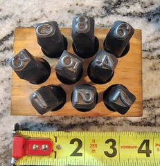 🗽YOUNG BROS. STEEL STAMPS NUMBERS 1/4 inch 6.4mm ITEM 06094 REVERSED…