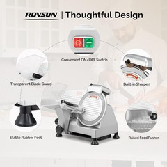 ROVSUN Commercial Electric Meat Slicer 8″ Food Cutter Deli Cheese 1200RPM, 210W