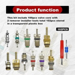 Refrigeration Valve Core Assortment Kit 102 Pieces