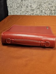 Franklin Covey red leather zipper binder planner 7 ring 10.5 x 8