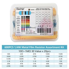 30 Values 1% 1/4W Metal Film Resistors Resistance Assortment Kit 10Ω~1M ohm US