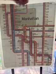 VINTAGE 1970s Heat Transfer For T-shirt | Map Of Manhattan New York NOS
