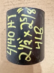 One Piece 4140 Hot Rolled Steel Bar Round Stock Heat Treated 2 1/2” OD x ~2 5/8”