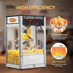 ROVSUN 8oz 32 Cups Commercial Popcorn Popper Maker Machine 850W Bar Service