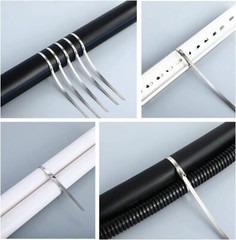 100 PCS 6″-20″ Metal Zip Ties Stainless Steel Heavy Duty Self-Locking Cable Ties