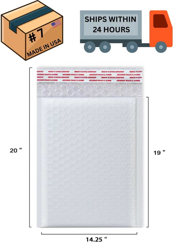 100PCS #7 Poly Bubble Mailers Padded Shipping Mailing Bags Envelopes 14.25×19