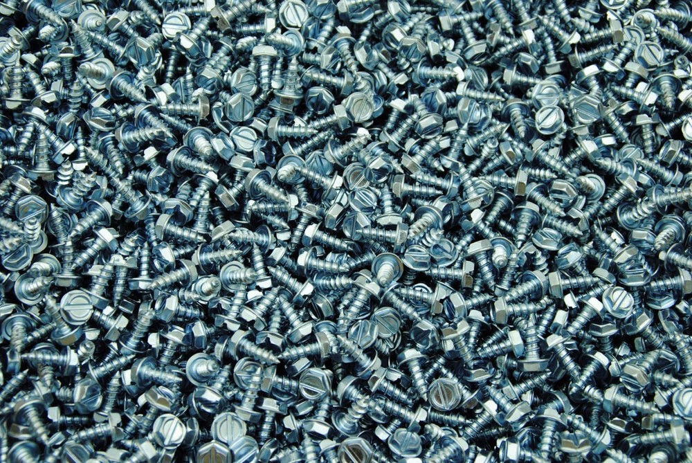 (1300) Slotted Hex Washer 10 x 1/2 Sheet Metal Screw Type A Zinc SMS
