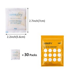 wisedry 10 Gram [30 Packs] Silica Gel Packets