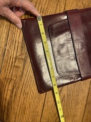 Bosca Soft Leather Pad Cover Dark Brown Vintage Envelope Closure No Strap