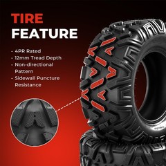 Set of 2 23×7-10 ATV UTV Tires All-Terrain Mud 4-Ply Non-Directional Tubeless