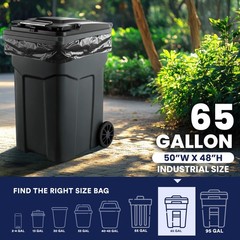 Plasticplace 65 Gallon Trash 2.7 Mil Heavy Duty Garbage Can 50 X 48 25 Count