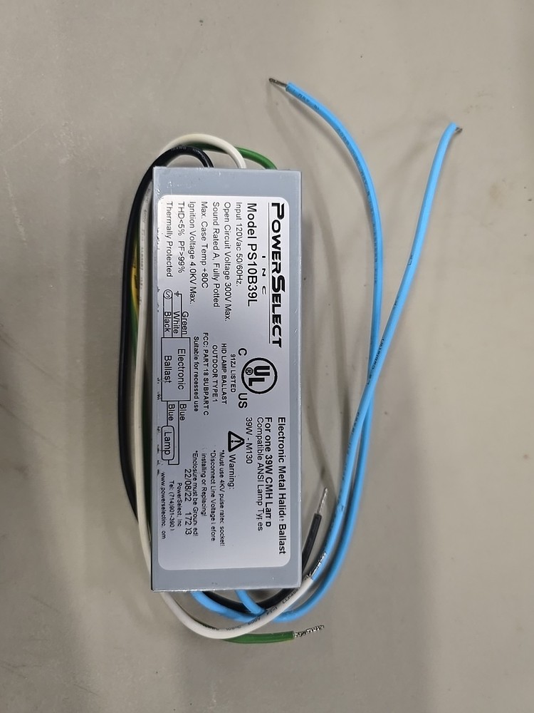 PS10B39L PowerSelect 39W Electronic Metal Halide Ballast