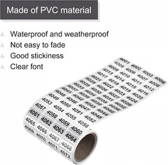 1-10000 Self Adhesive Consecutive Number Inventory Labels Stickers Waterproof