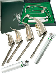 Premium McCoy Flexi-Tip Fiberoptic LED Laryngoscope Set Blades and Medium Handle
