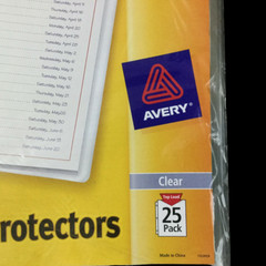 Avery Sheet Protectors For Letter 8 1/2″ x 11″ 25 Sheet ~ Clear Standard Weight