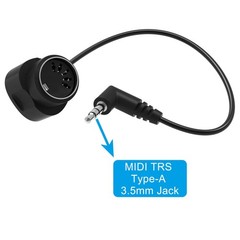 TRS 3.5mm MIDI Cable 2-Pack 1-FT / 30CM Type-A TRS 3.5mm to MIDI 5 Pin Din Ca.