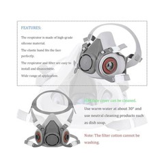 Gas Dust Mask 6200+2091 Gas mask Suit Respirator Painting Spraying Face Size M