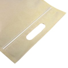 9.5x11in Glossy Clear Front Kraft Paper Mylar Stand up Zip Lock Pouch Bag K01