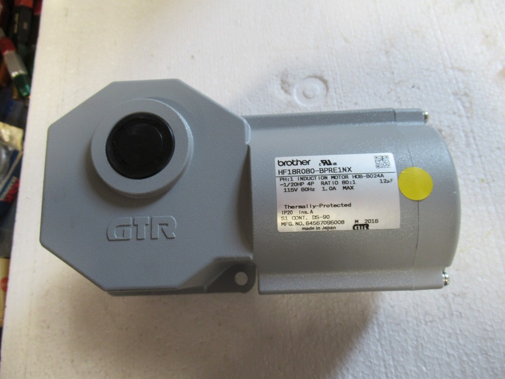 Brother Gear Motor 115AC HF18R080-BPRE1NX 1/20 HP 80:1 Ratio Reversible NEW
