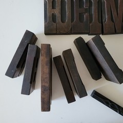 Antique Wood Type Letter Blocks Russian Empire Industrial decor Vintage Alphabet