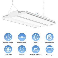4-Pack 150W LED Linear High Bay Light 22500LM UL Listed Commercial Shop Lights
