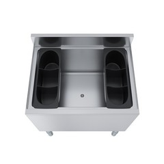 19 in. x 24 in. Stainless Steel Ice Bin With 7-circuit Cast Aluminum Cold Plate