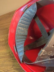 Vintage Red MSA V-Gard Protective Hard Hat Early 70’s