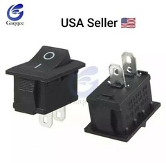 1 PC Black Push Button Mini Switch 6A-10A 250V KCD1-101 2Pin Snap-in On/Off