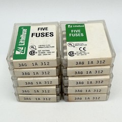 Littelfuse 3AG 1A 312 Fast-Acting Glass Fuse, 250V, New Open Box, Lot of 47