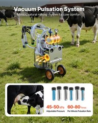 VEVOR Electric Cow Milking Machine Milker Machine 6.6 Gal / 25 L Bucket for Cows