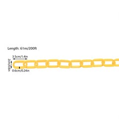 200ft Plastic Barrier Chain Yellow Chain Safety Chain Barrier Fits Crowd Control